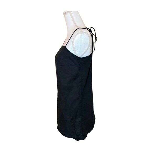 Old Navy Black Linen-Blend Slip Dress – Size Medium (Preloved) - Picture 1 of 4